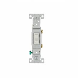 Eaton Wiring 15 Amp Toggle Switch, Single-Pole, 120V, #14-10 AWG, White