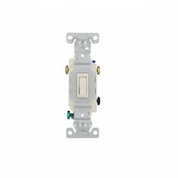 Eaton Wiring 15 Amp Toggle Switch, 3-Way, 120V, #14-10 AWG, Light Almond