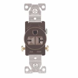 20 Amp Single Receptacle, NEMA 6-20R, 250V, Brown