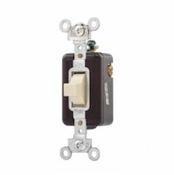 15 Amp Toggle Switch, Industrial, Single-Pole, Ivory