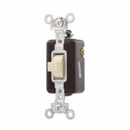 15 Amp Toggle Switch, Industrial, Single-Pole, Ivory