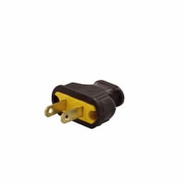 15 Amp Plug w/ Flat, NEMA 1-15P, Black