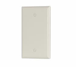 1-Gang Thermoset Mid-Size Blank Wallplate, Light Almond