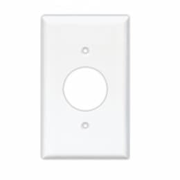 Mid-Size Single Receptacle Thermoset Wallplate, White