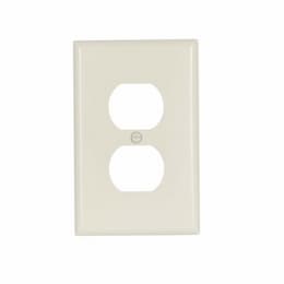 Mid-Size Duplex Receptacle Thermoset Wallplate, Almond