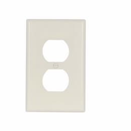 Mid-Size Duplex Receptacle Thermoset Wallplate, Light Almond