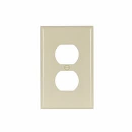 1-Gang Duplex Receptacle Wallplate, Mid-Size, Ivory
