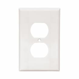 1-Gang Thermoset Wall Plate, Duplex Receptacle, Mid-Size, White