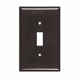 1-Gang Thermoset Mid-Size Toggle Switch Wallplate, Brown