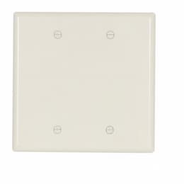 2-Gang Mid-Size Blank Wallplate, Almond