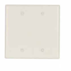 2-Gang Mid-Size Blank Wallplate, Light Almond