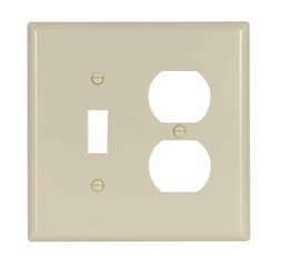 2-Gang Mid-Size Combination Wallplate, Ivory