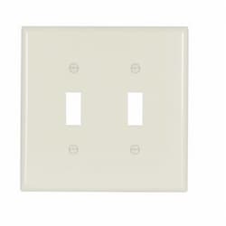 2-Gang Mid-Switch Toggle Switch Wallplate, Almond