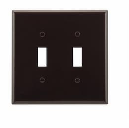 2-Gang Mid-Switch Toggle Switch Wallplate, Brown