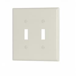 2-Gang Mid-Switch Toggle Switch Wallplate, Light Almond