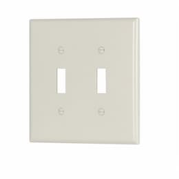 2-Gang Mid-Switch Toggle Switch Wallplate, Light Almond