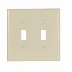 2-Gang Mid-Switch Toggle Switch Wallplate, Ivory