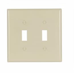 Eaton Wiring 2-Gang Mid-Switch Toggle Switch Wallplate, Ivory