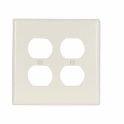 Mid-Size 2-Gang Duplex Receptacle Thermoset Wallplate, Almond
