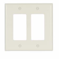 Eaton Wiring 2-Gang Mid-Size Decorator Wallplate, Almond