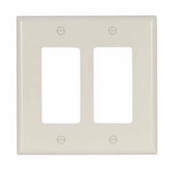 Eaton Wiring 2-Gang Mid-Size Decorator Wallplate, Light Almond