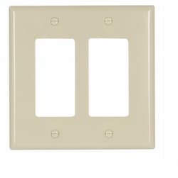 2-Gang Mid-Size Decorator Wallplate, Ivory