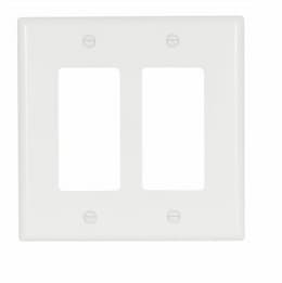 Eaton Wiring 2-Gang Mid-Size Decorator Wallplate, White