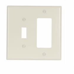 2-Gang Toggle & Decorator Combination Wallplate, Almond