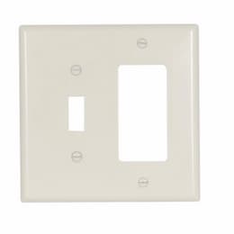 2-Gang Toggle & Decorator Wallplate, Thermoset, Light Almond