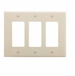 3-Gang Mid-Size Decorator Wallplate, Almond