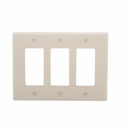 3-Gang Mid-Size Decorator Wallplate, Light Almond