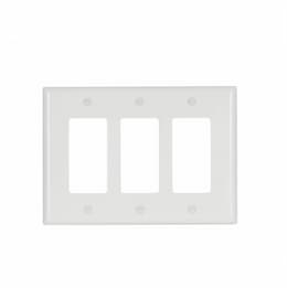 3-Gang Mid-Size Decorator Wallplate, Ivory