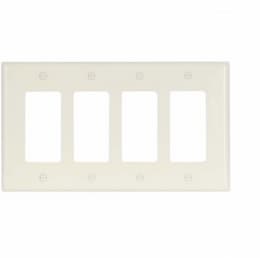 Eaton Wiring 4-Gang Mid-Size Decorator Wallplate, Almond