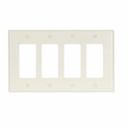 Eaton Wiring 4-Gang Mid-Size Decorator Wallplate, Light Almond