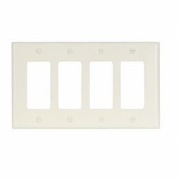 Eaton Wiring 4-Gang Mid-Size Decorator Wallplate, Light Almond