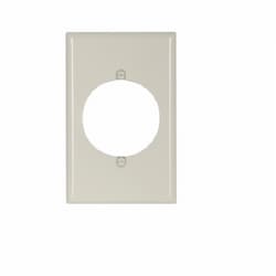 Single Gang Mid-Size Power Outlet Wallplate, Almond