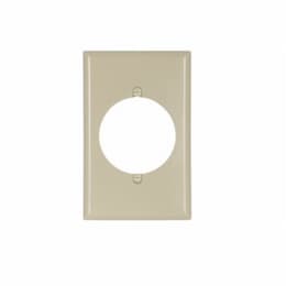 Single Gang Mid-Size Power Outlet Wallplate, Ivory