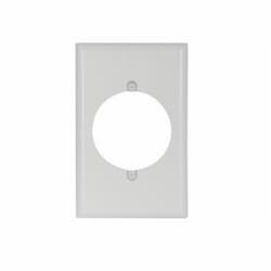 Single Gang Mid-Size Power Outlet Wallplate, White