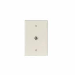 Mid-Size Wall plate w/ Single Coaxial Adapter, Type-F, 1-Gang, Almond