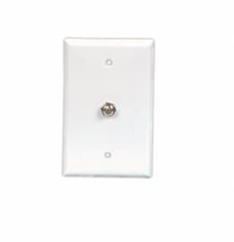 Flush Mount Wallplate w/ Single Coaxial Adapter, Type F, White