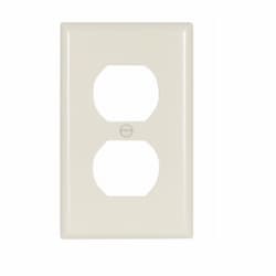 1-Gang Thermoset Duplex Receptacle Wallplate, Almond