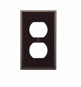 1-Gang Thermoset Duplex Receptacle Wallplate, Brown