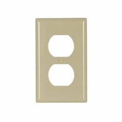 Standard Size Duplex Receptacle Thermoset Wallplate, Ivory