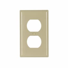 1-Gang Thermoset Duplex Receptacle Wallplate, Ivory