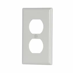 1-Gang Thermoset Duplex Receptacle Wallplate, White