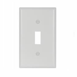 1-Gang Thermoset Toggle Switch Wallplate, White