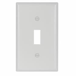 1-Gang Toggle Wall Plate, Thermoset, White