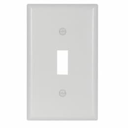 1-Gang Toggle Wall Plate, Thermoset, White