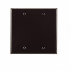 Eaton Wiring 2-Gang Thermoset Blank Wallplate, Brown