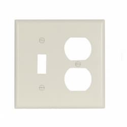 Eaton Wiring 2-Gang Thermoset Toggle & Duplex Wallplate, Almond